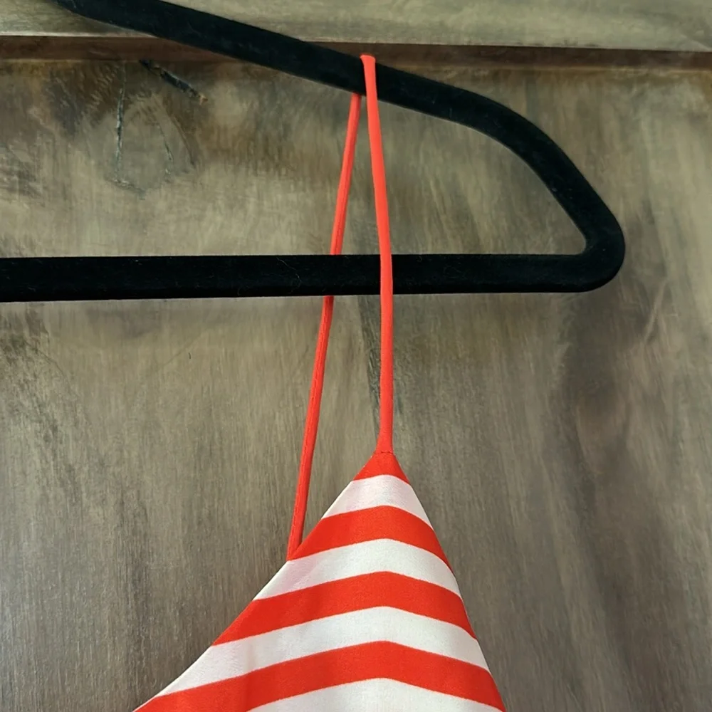 J. Crew Orange and White Dress